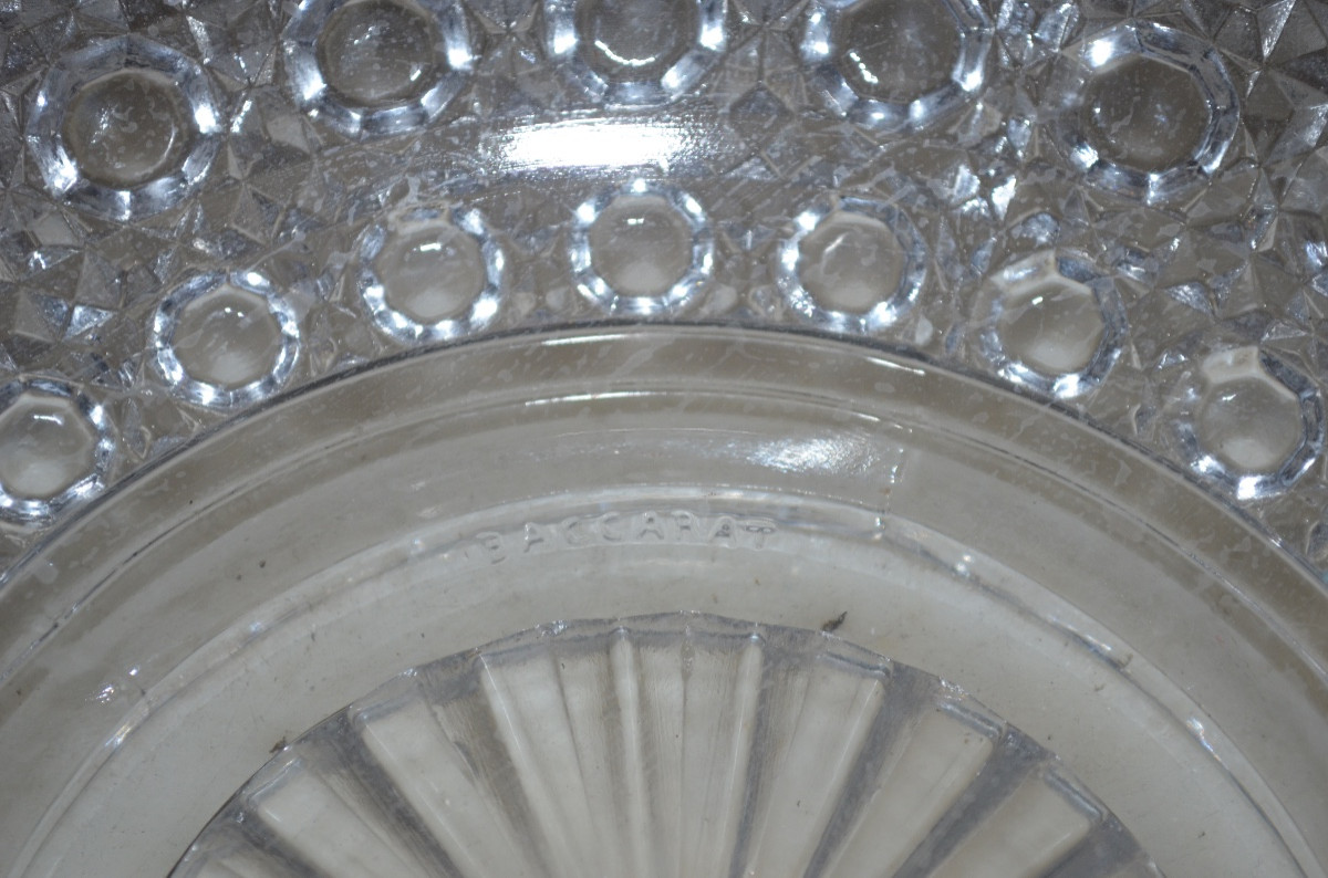 Coupe en cristal de baccarat et argent massif fin 19eme siècle -photo-1