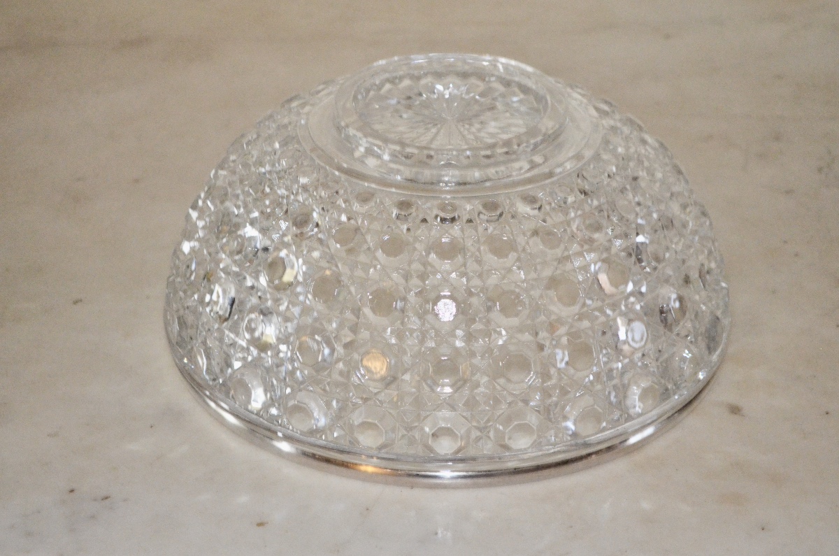 Coupe en cristal de baccarat et argent massif fin 19eme siècle -photo-3