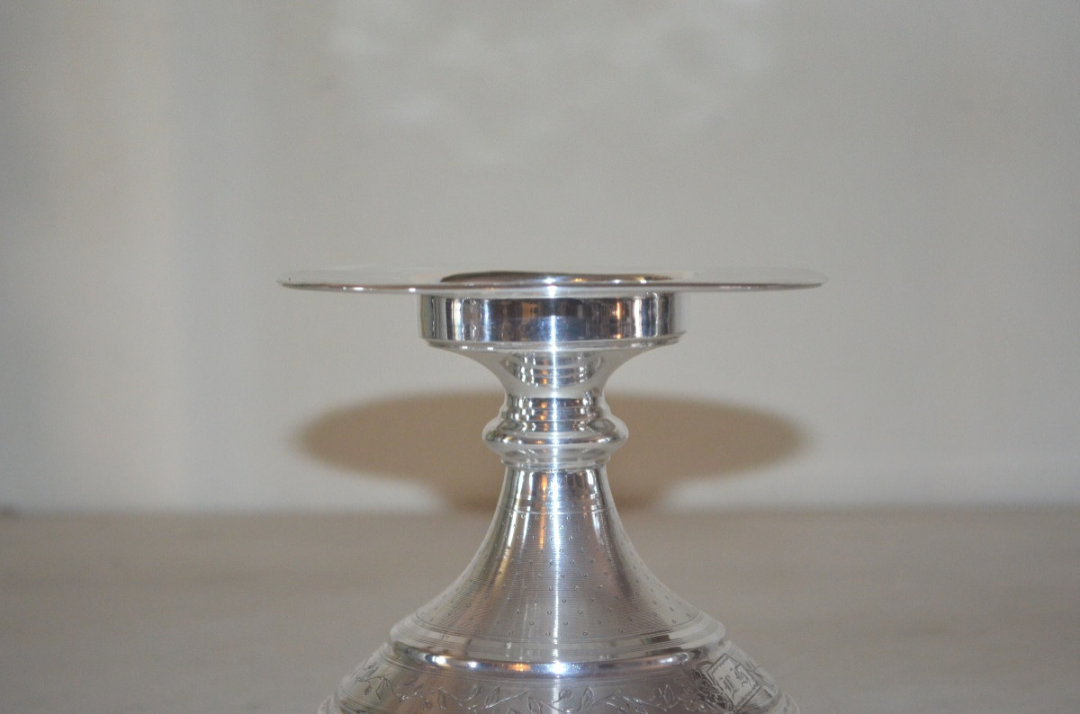 Paire de supports de coupes en argent massif Napoléon III-photo-4