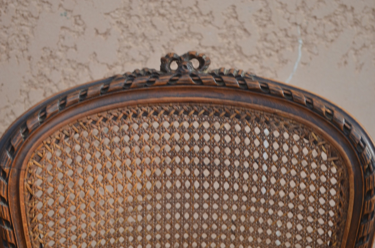 Set Of 6 Louis XVI Style Chairs, 19th Century -photo-3