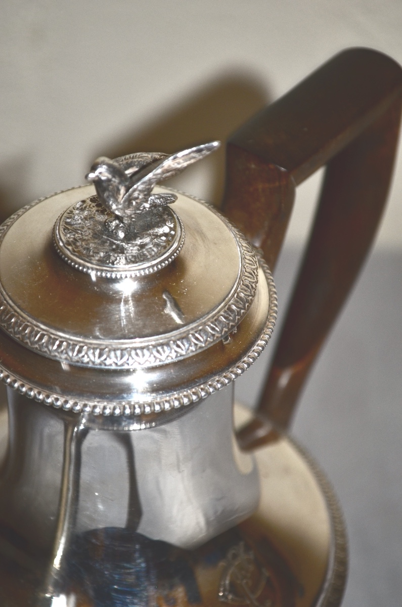 Service à thé café en argent massif 19eme siècle -photo-3