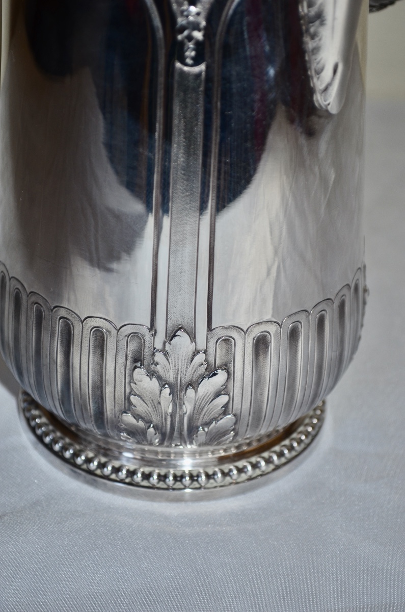 Odiot, Solid Silver Chocolate Pot, 19th Century -photo-3