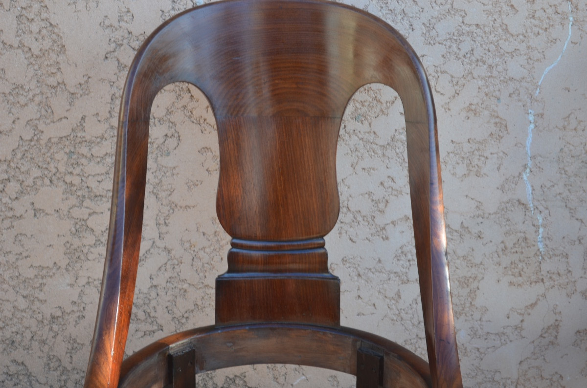 Pair Of Mahogany Gondola Chairs From The Restoration Period -photo-2