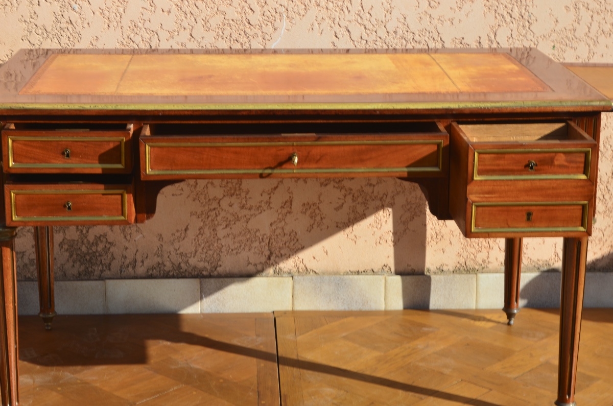 Bureau en acajou de style Louis XVI 19eme siècle -photo-3