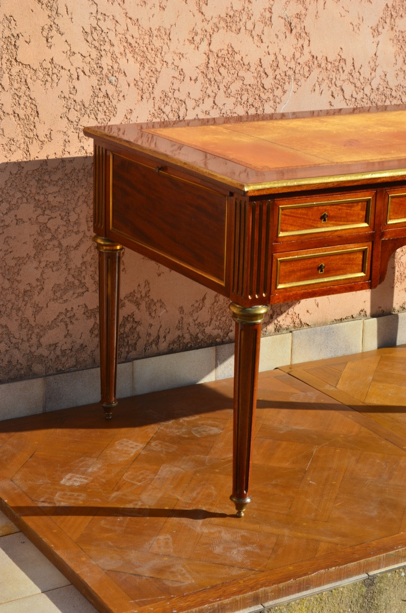 Bureau en acajou de style Louis XVI 19eme siècle -photo-2