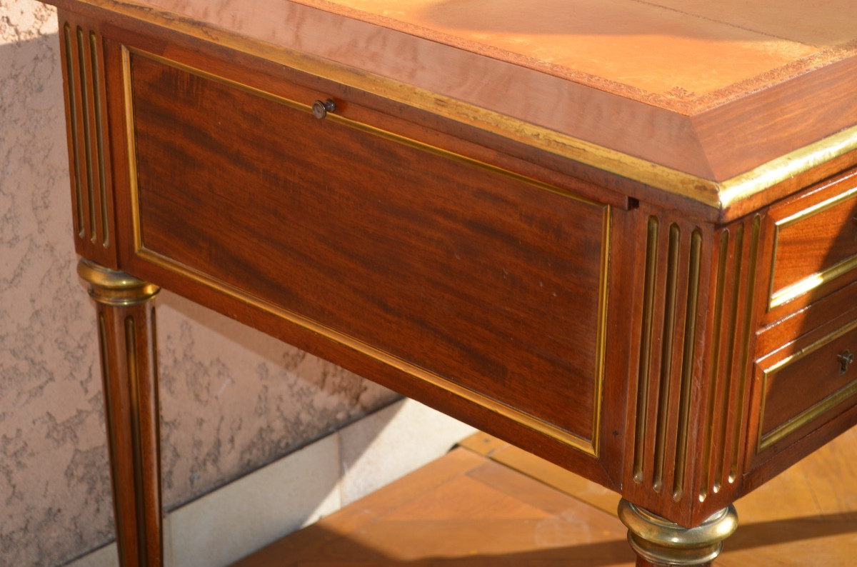 Bureau en acajou de style Louis XVI 19eme siècle -photo-3