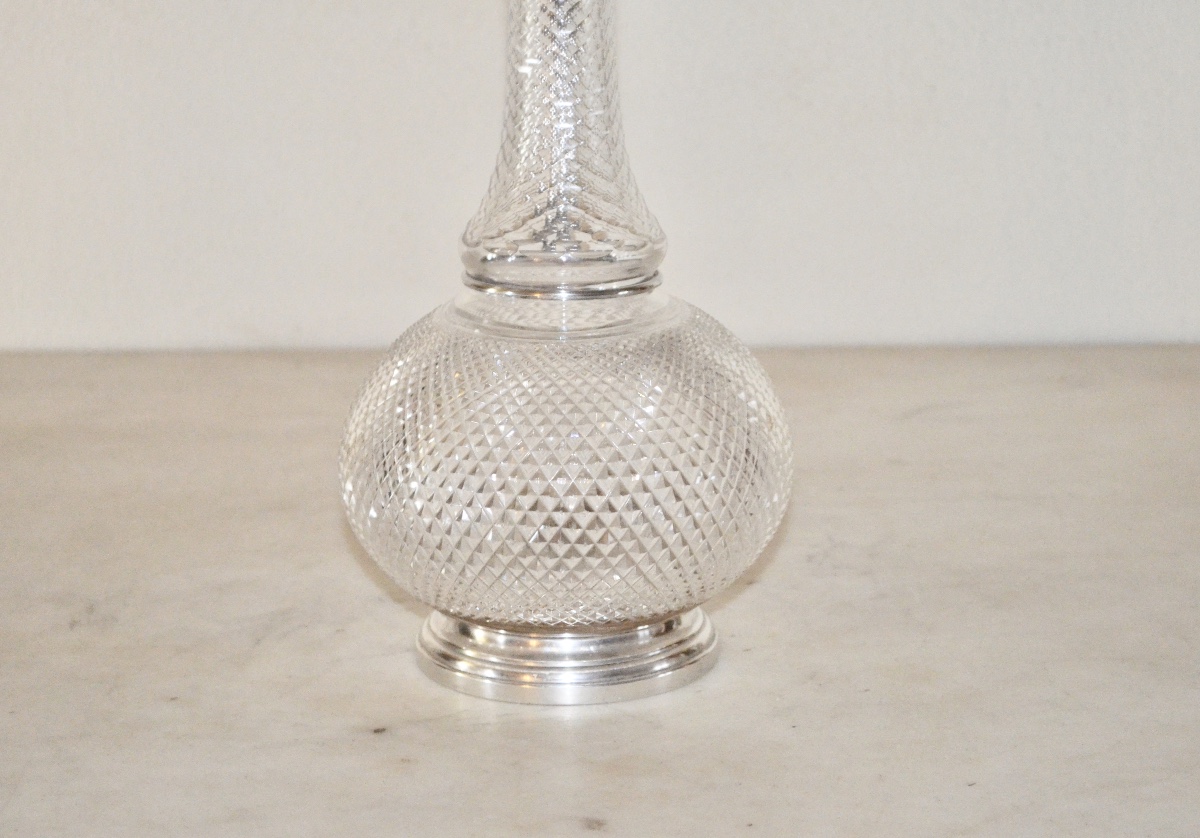 Large Ewer In Solid Silver And Crystal By Odiot-photo-2