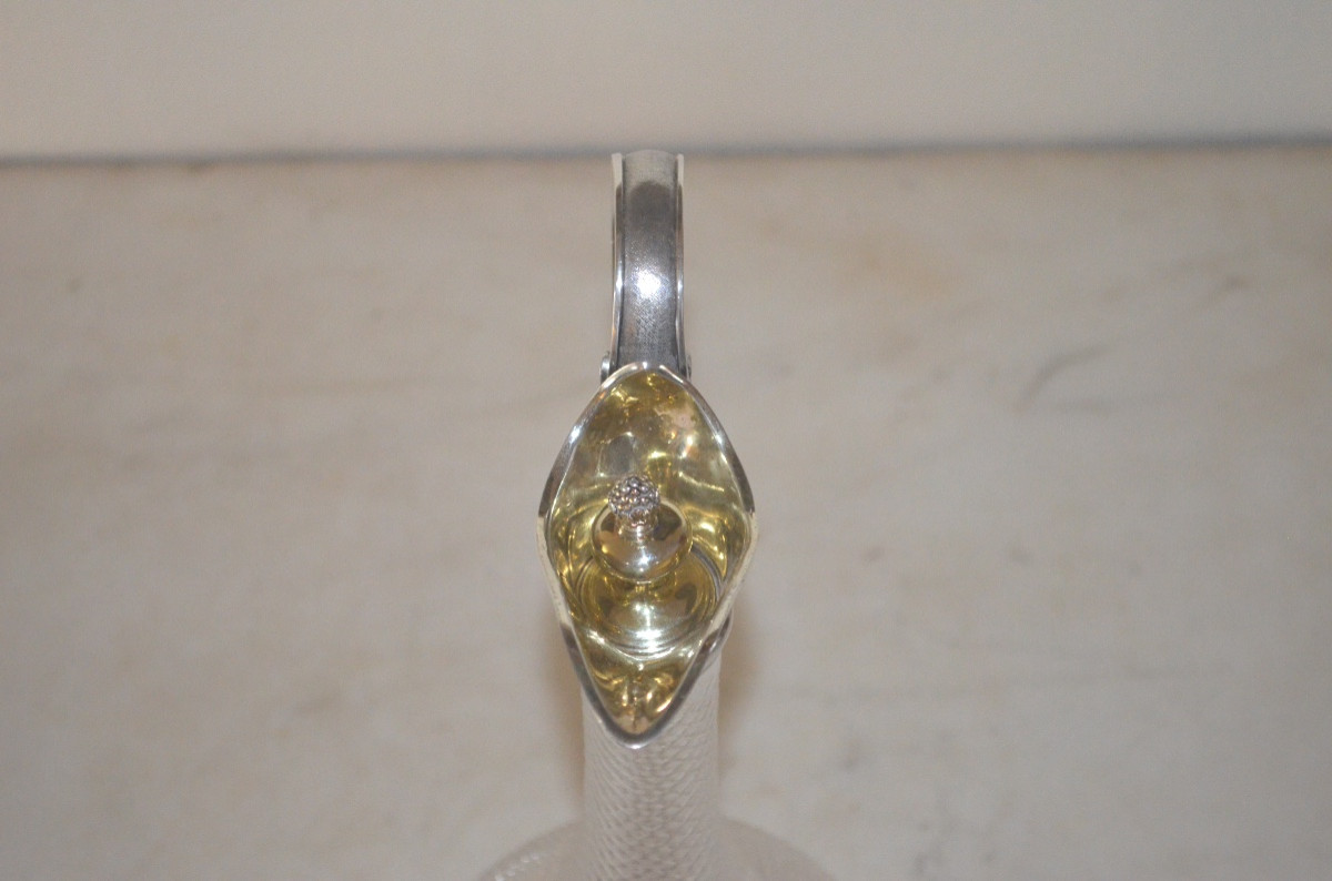 Large Ewer In Solid Silver And Crystal By Odiot-photo-2