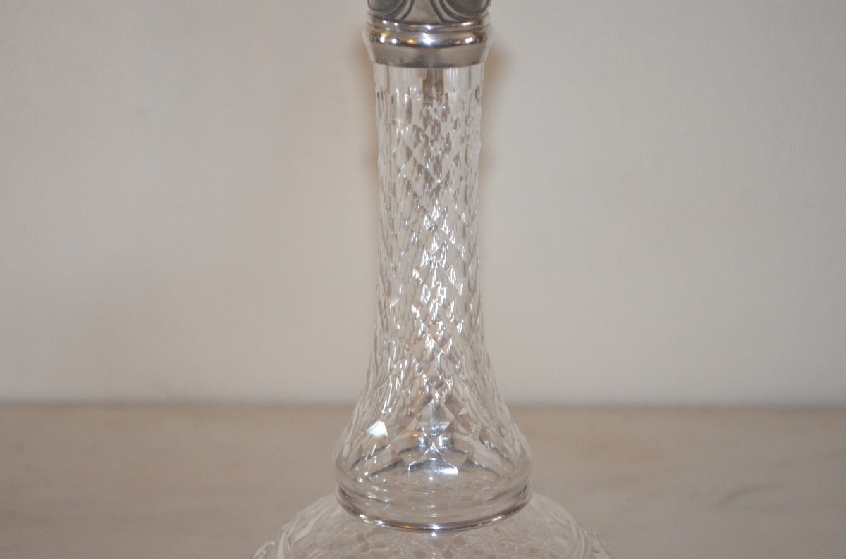 Grande aiguière en argent massif et cristal par Odiot -photo-4