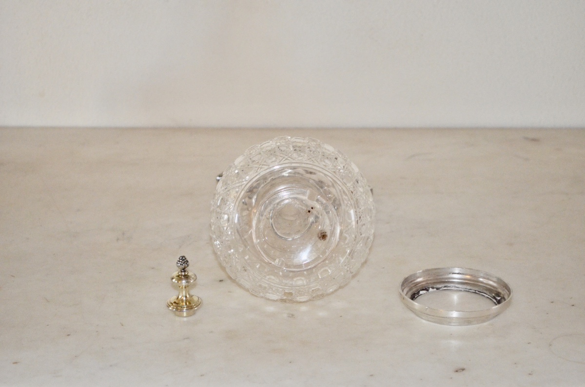 Grande aiguière en argent massif et cristal par Odiot -photo-7