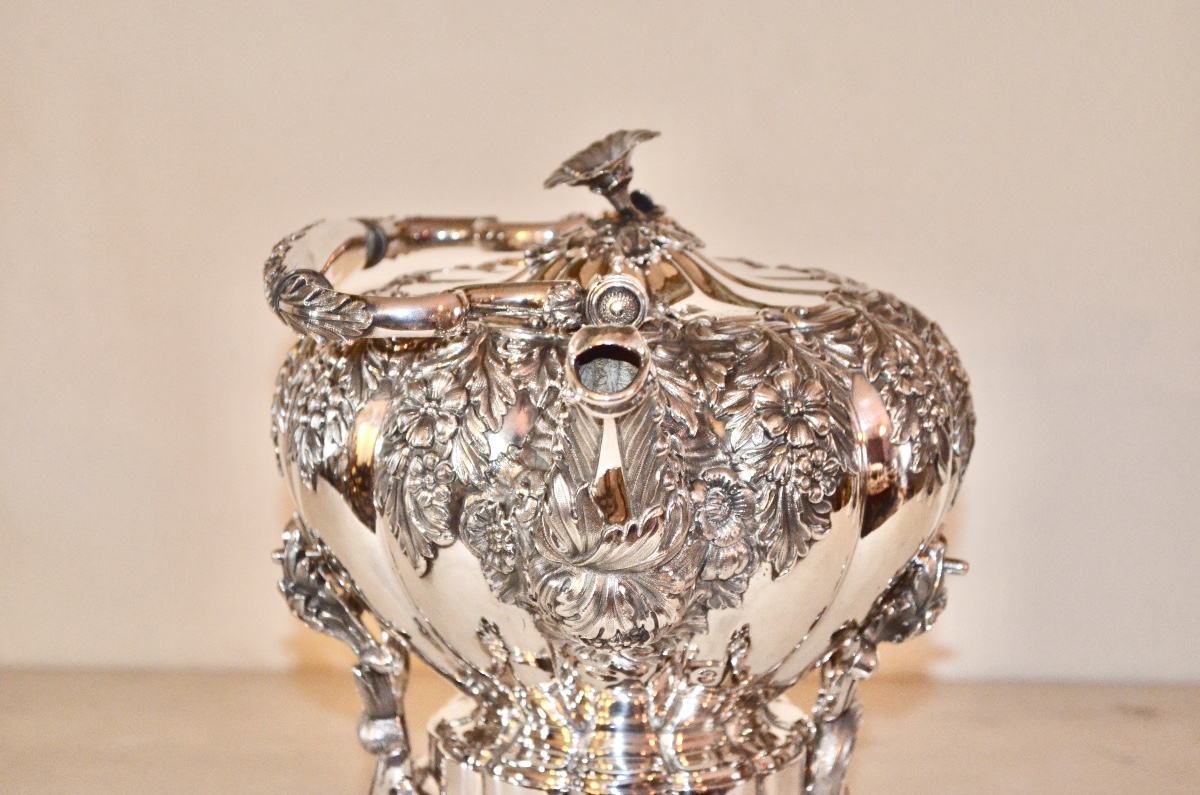 Important samovar en argent massif  début 19eme siècle par ODIOT-photo-2
