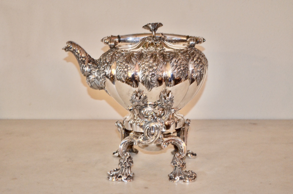 Important samovar en argent massif  début 19eme siècle par ODIOT-photo-4