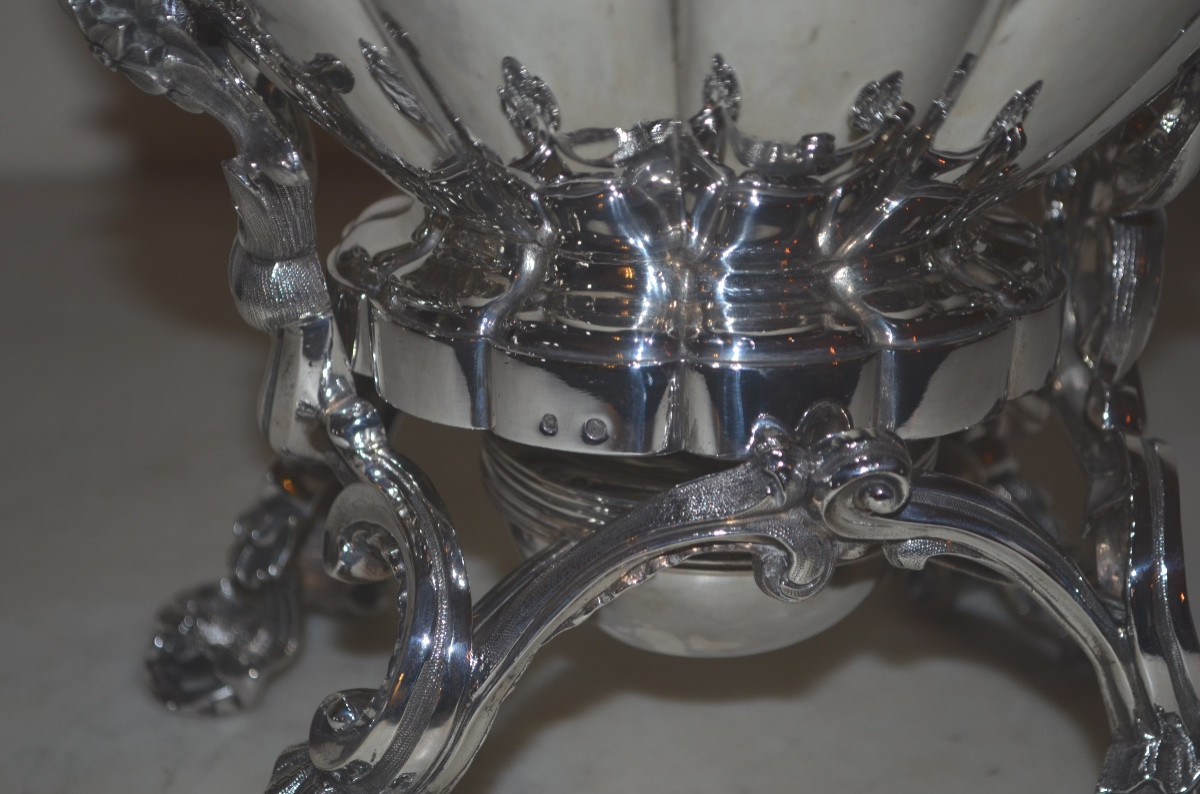 Important samovar en argent massif  début 19eme siècle par ODIOT-photo-3