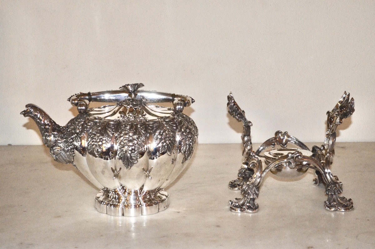 Important samovar en argent massif  début 19eme siècle par ODIOT-photo-4