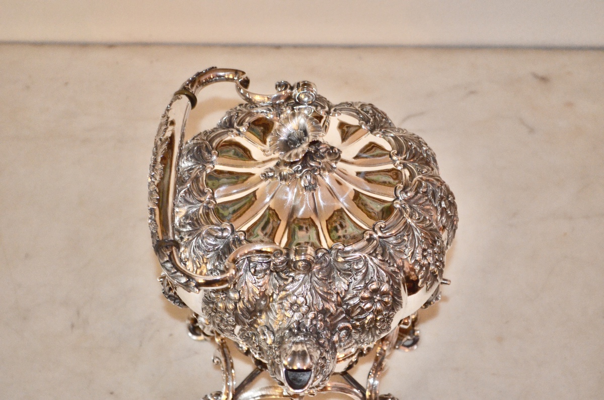 Important samovar en argent massif  début 19eme siècle par ODIOT-photo-5