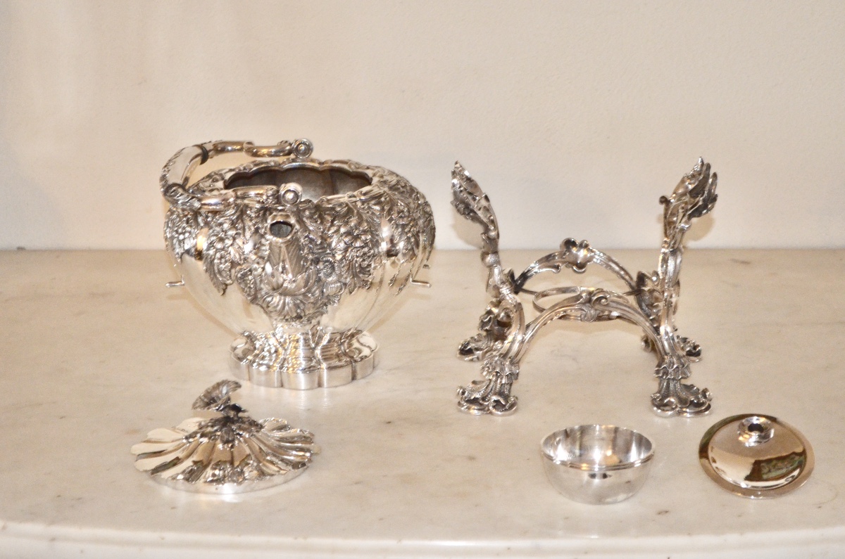 Important samovar en argent massif  début 19eme siècle par ODIOT-photo-7