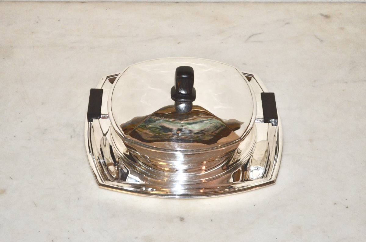 Légumier en argent massif d’époque art deco -photo-2