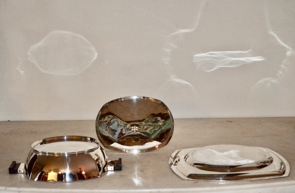 Légumier en argent massif d’époque art deco -photo-1