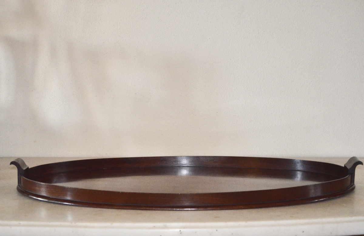Large 19th-century Mahogany Serving Tray -photo-2