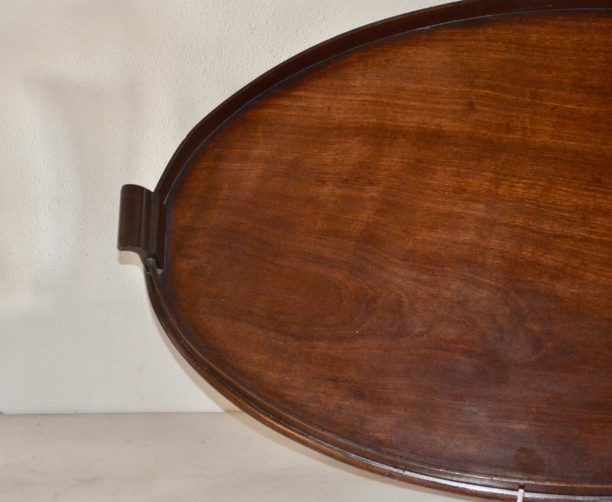 Large 19th-century Mahogany Serving Tray -photo-2