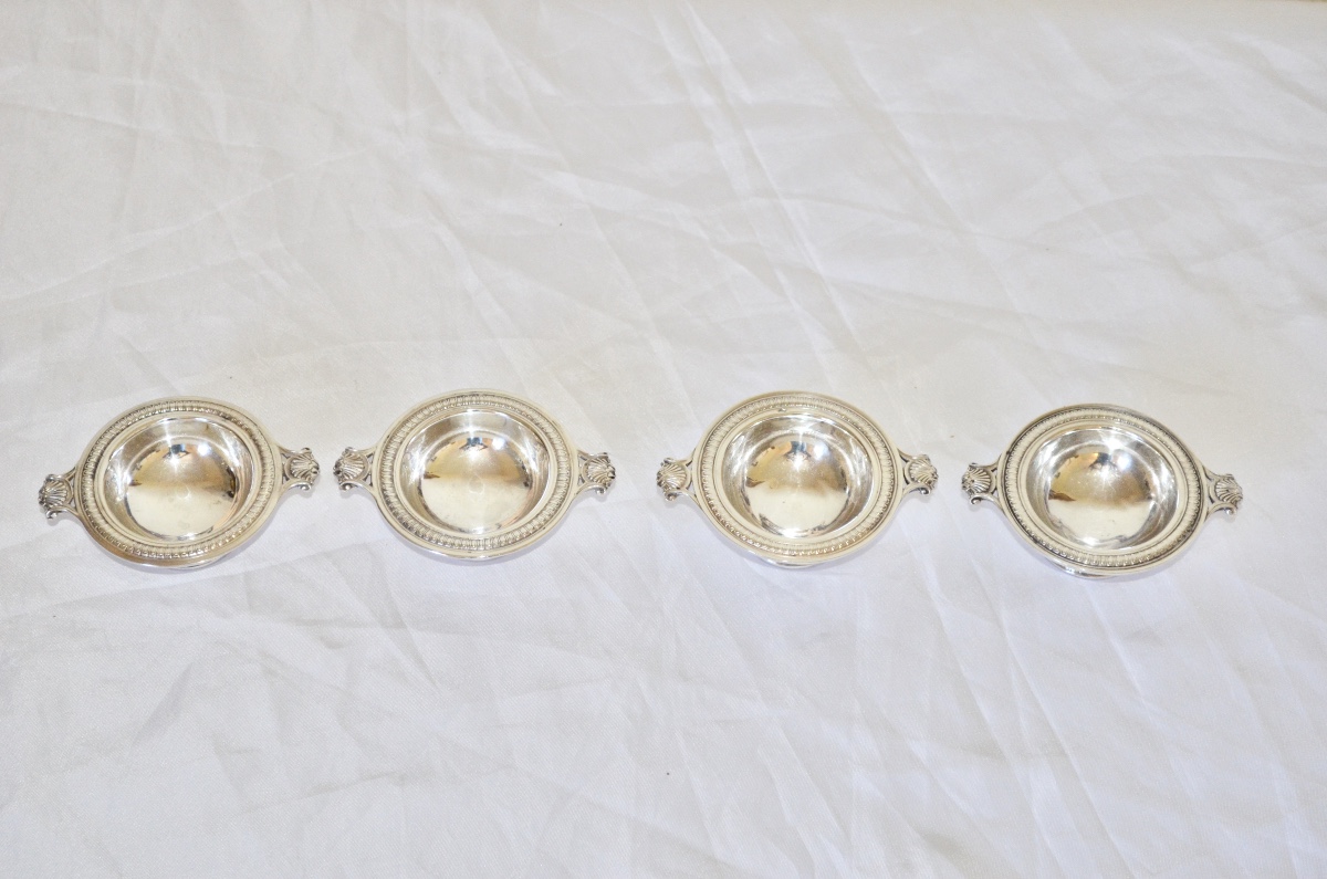 Suite Of 4 Solid Silver Salad Servers, Late 19th Century-photo-2