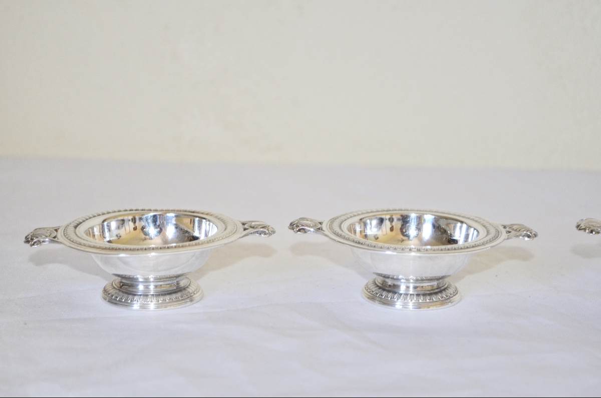 Suite Of 4 Solid Silver Salad Servers, Late 19th Century-photo-3