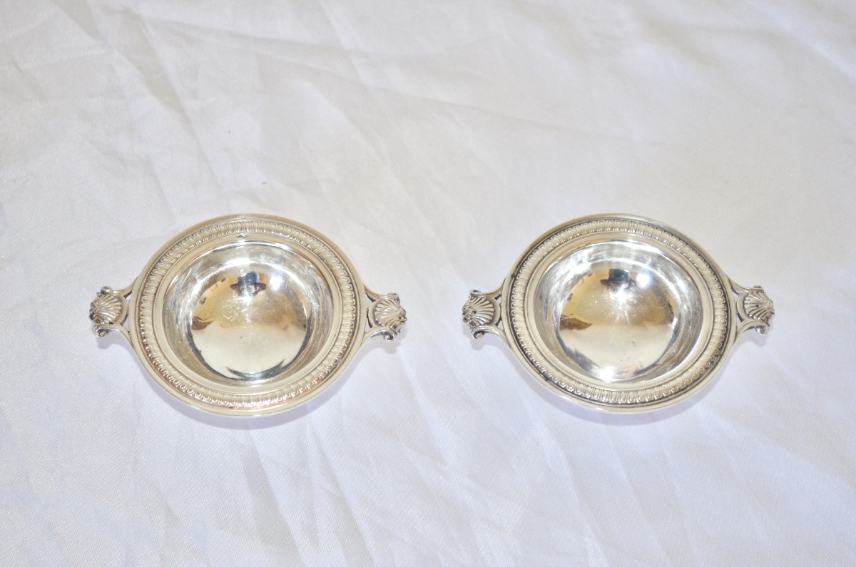 Suite Of 4 Solid Silver Salad Servers, Late 19th Century-photo-1