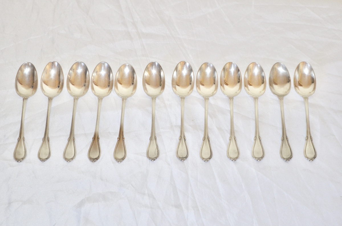 Odiot 12 Large Silver Coffee Spoons-photo-2