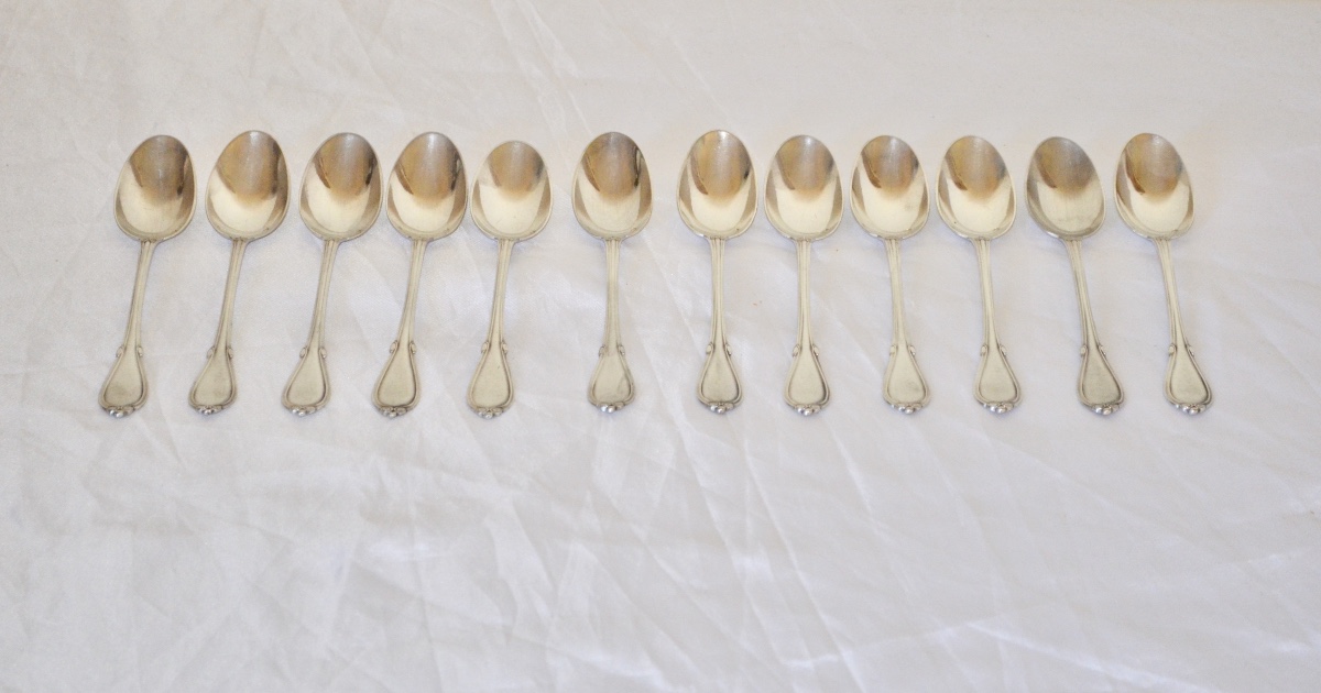 Odiot 12 Large Silver Coffee Spoons-photo-6