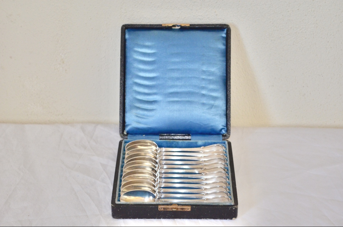 Odiot 12 Large Silver Coffee Spoons