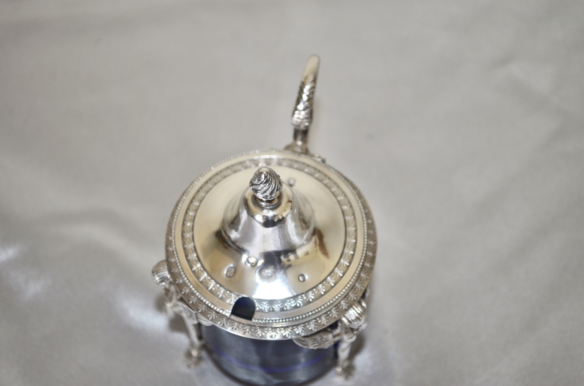 Solid Silver Mustard Pot, Late 18th Century-photo-3