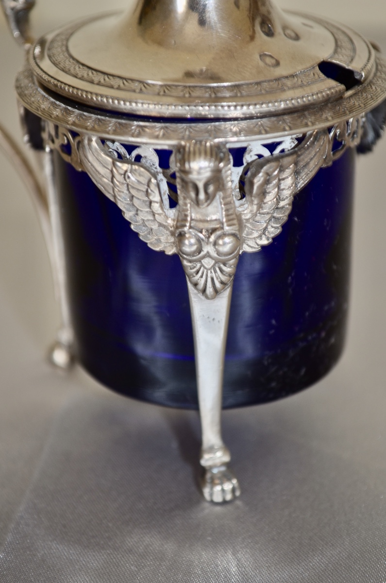 Solid Silver Mustard Pot, Late 18th Century-photo-3