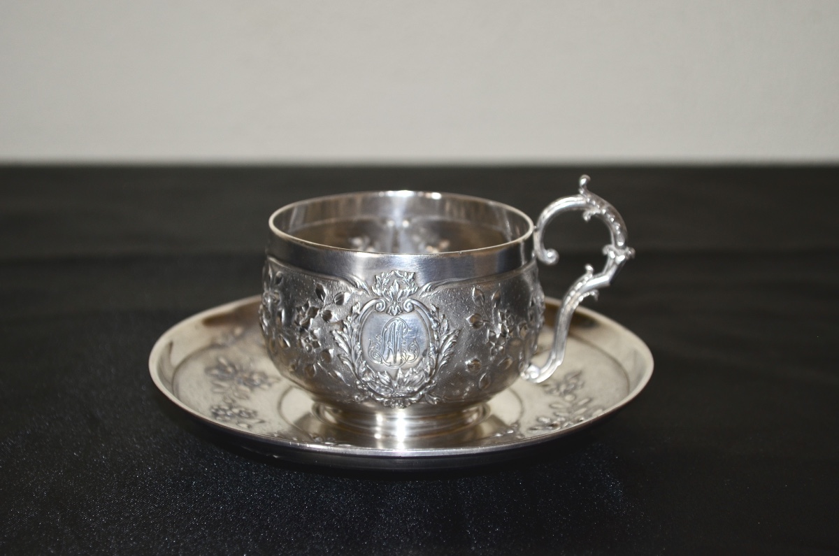 Tasse en argent massif 19eme siècle -photo-1