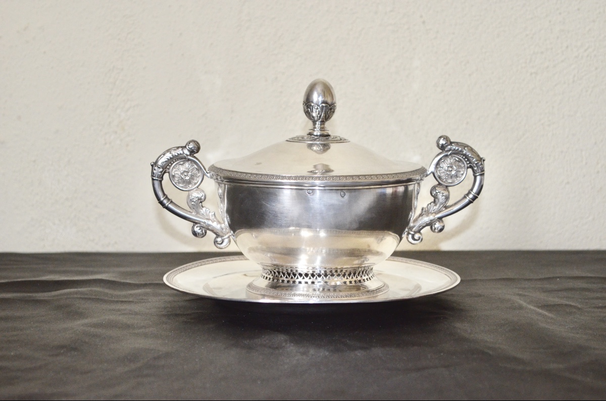 Solid Silver Bouillon Early 19th Century-photo-2
