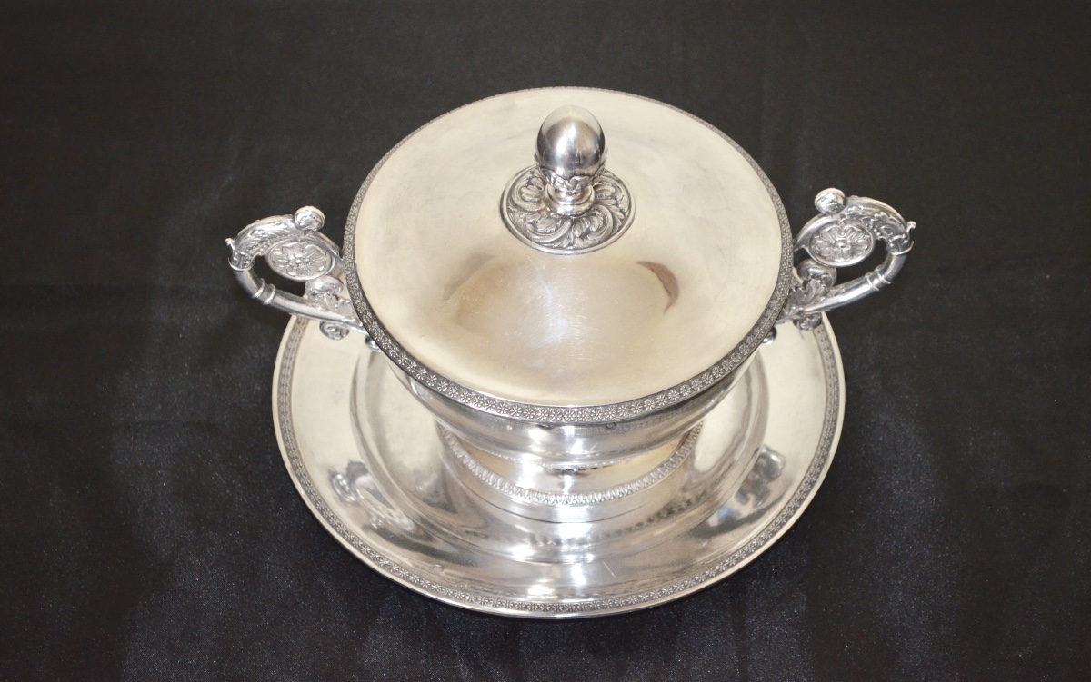 Solid Silver Bouillon Early 19th Century-photo-3