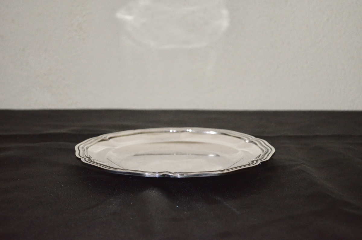 Plate In Sterling Silver, Late 19th Century-photo-2