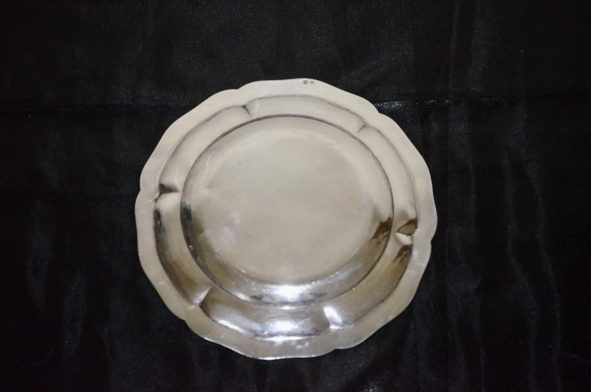 Plate In Sterling Silver, Late 19th Century-photo-3