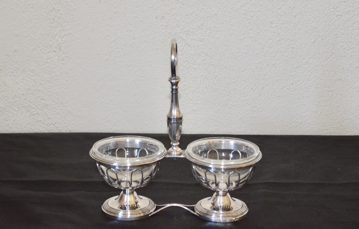 Solid Silver Double Saleron Early 19th Century-photo-2