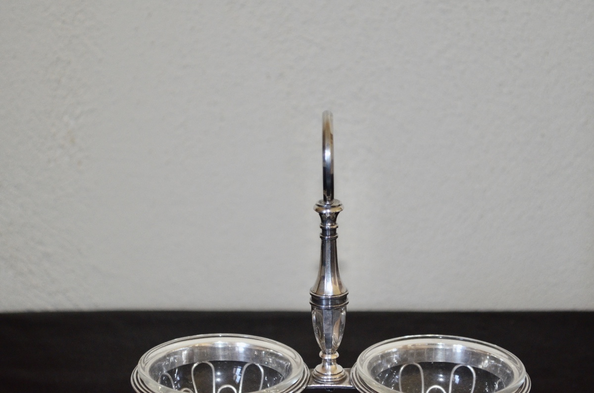 Solid Silver Double Saleron Early 19th Century-photo-1