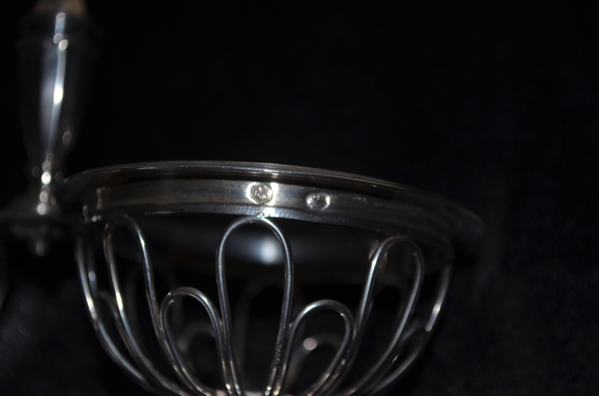 Solid Silver Double Saleron Early 19th Century-photo-5