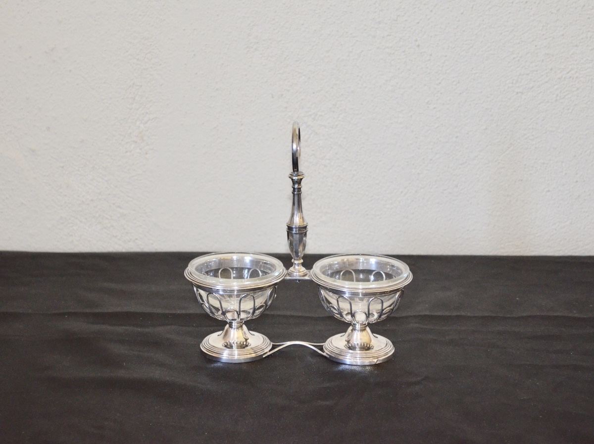 Solid Silver Double Saleron Early 19th Century
