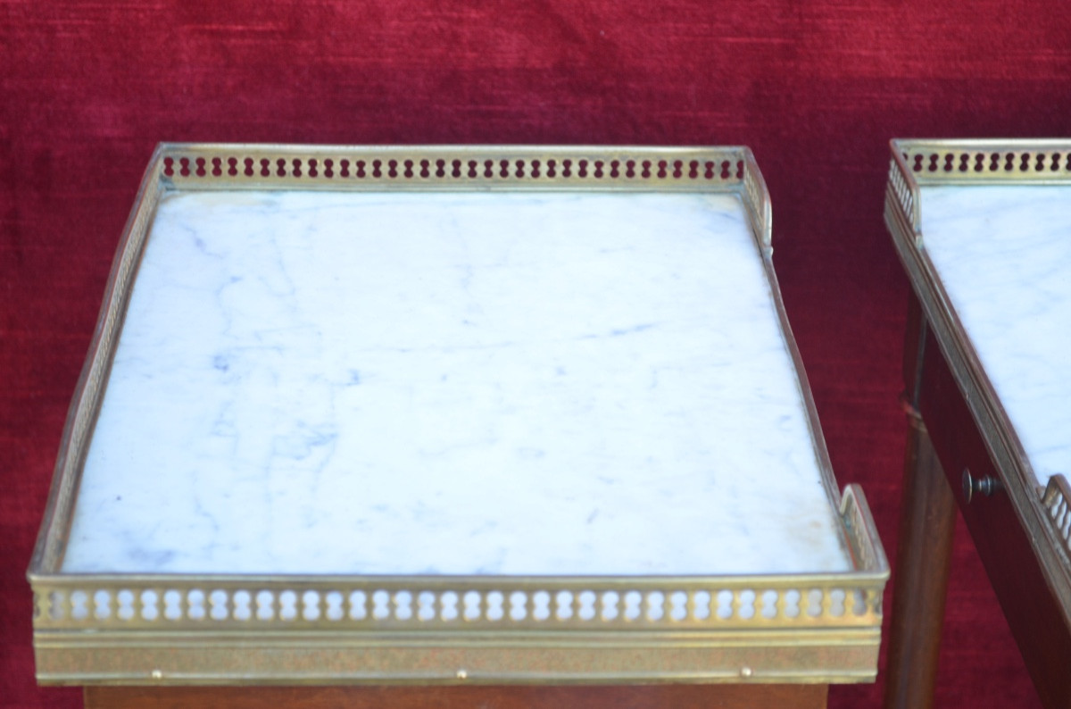 Pair Of Late 19th Century Mahogany Bedside Tables In The Louis XVI Style-photo-4
