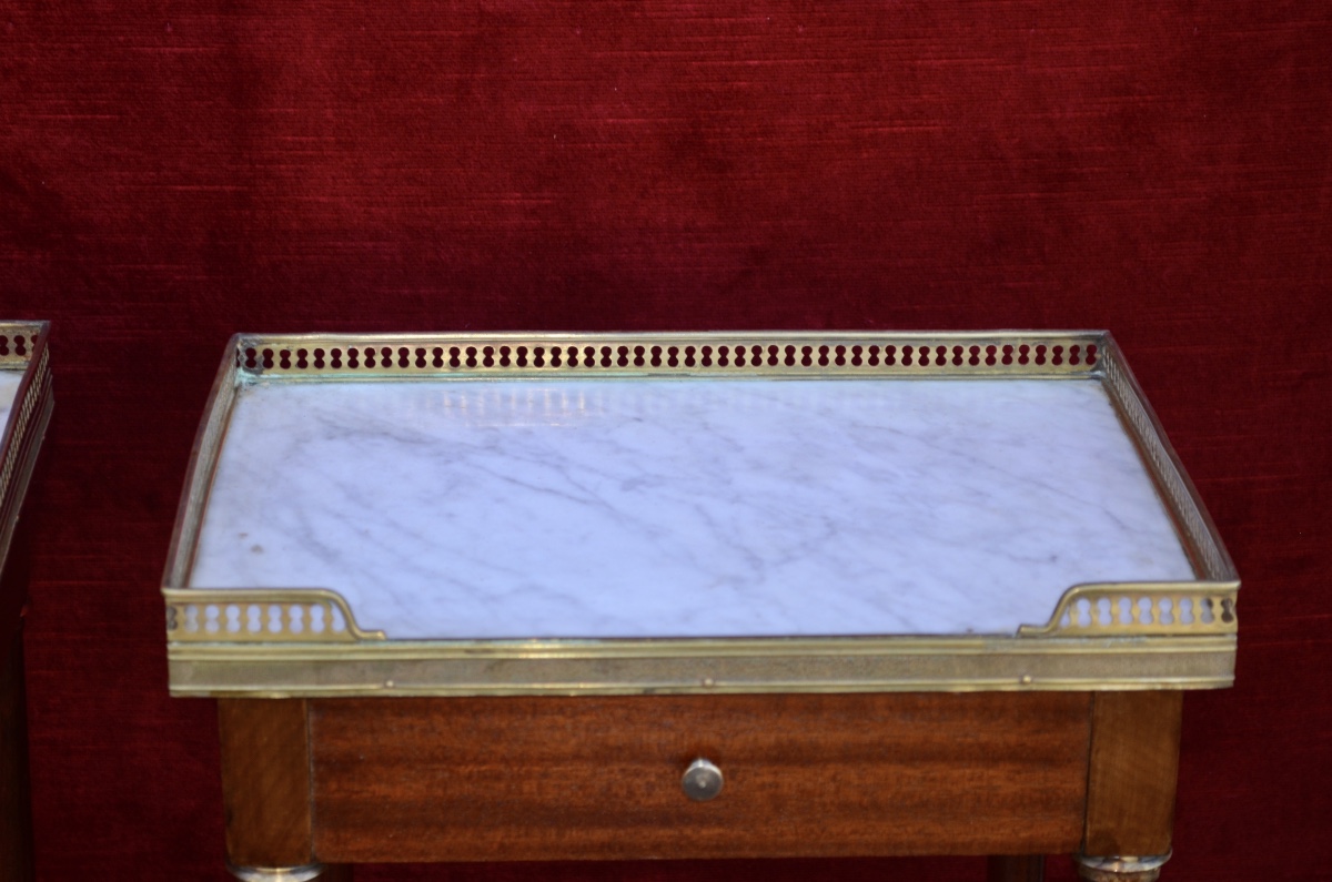 Pair Of Late 19th Century Mahogany Bedside Tables In The Louis XVI Style-photo-6