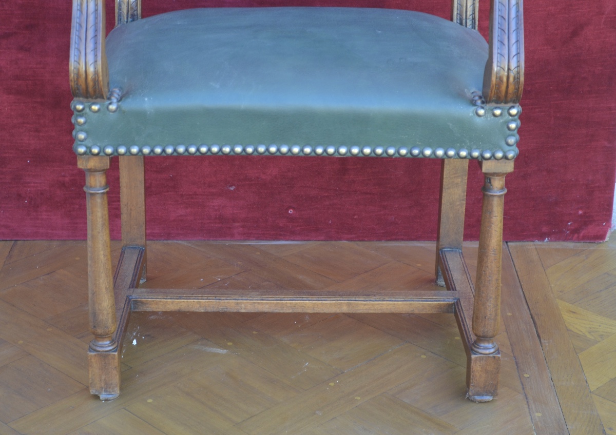 Fauteuil de bureau à tête de bélier 19eme siècle -photo-3