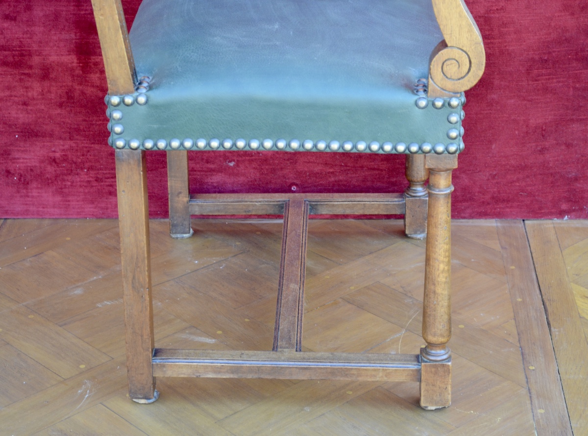 Fauteuil de bureau à tête de bélier 19eme siècle -photo-4