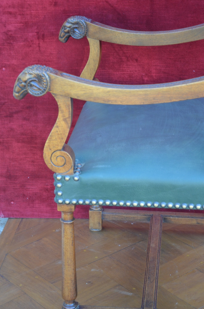 Fauteuil de bureau à tête de bélier 19eme siècle -photo-6