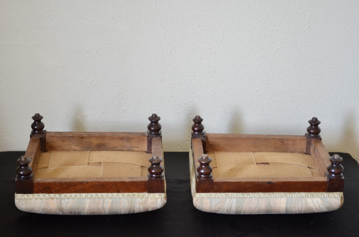 Pair Of 19th Century Walnut Footrests-photo-2