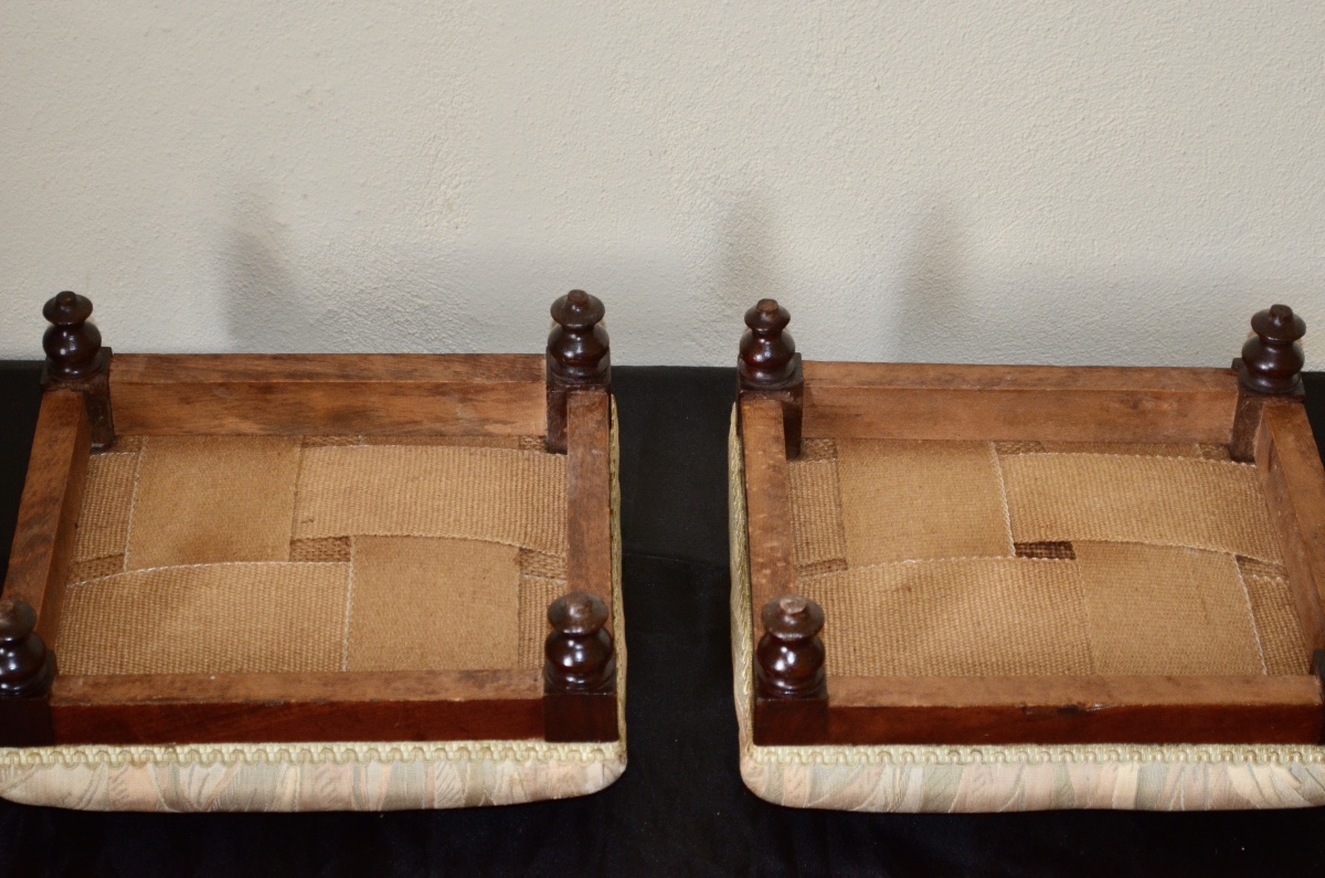 Pair Of 19th Century Walnut Footrests-photo-3