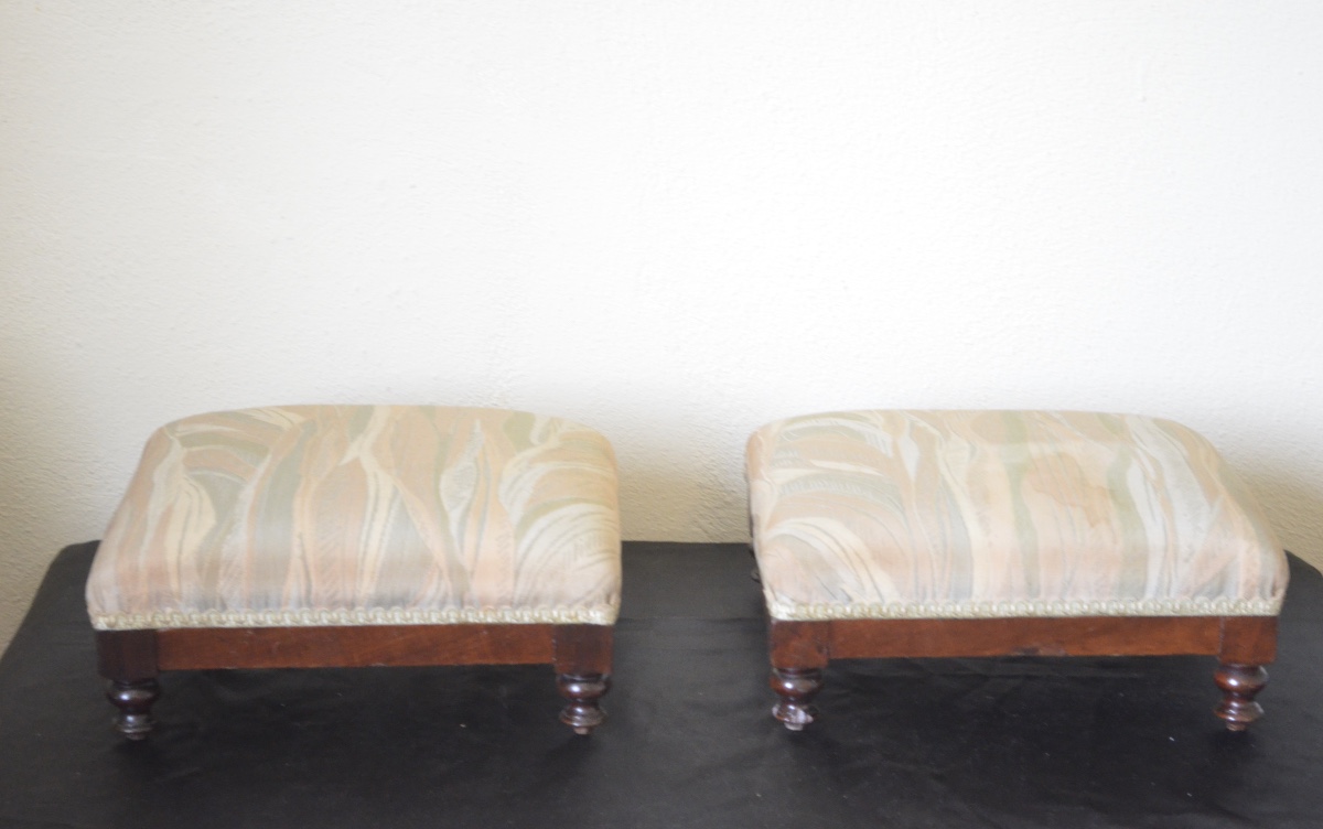 Pair Of 19th Century Walnut Footrests