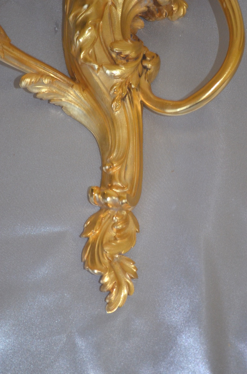 Paire d’appliques aux chinois en bronze doré 19eme siècle -photo-2